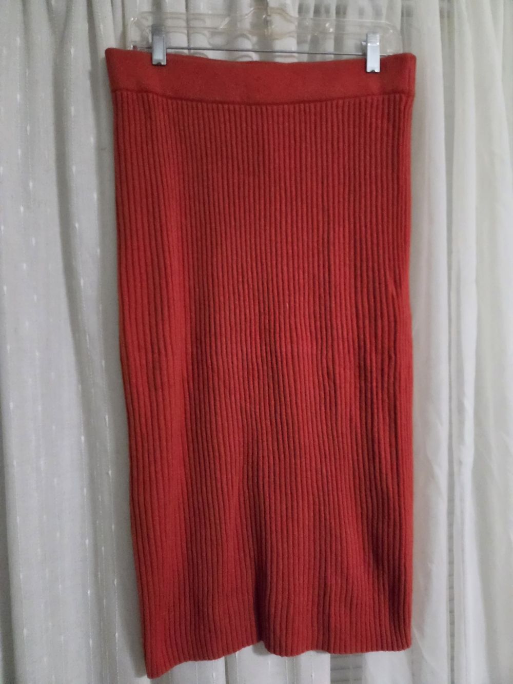 NWT Gap Ribbed Midi Skirt in Burnt Orange Size Medium